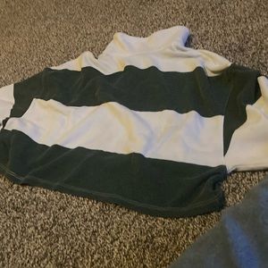 collared stripped cropped sweater